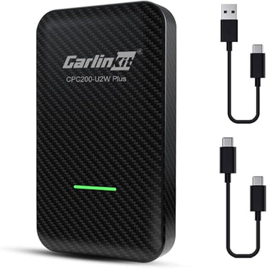 Carlinkit 3.0 inalámbrico CarPlay Adaptador Compatible con Audi/Porsche/Volvo/Mercedes/VW/KIA/Hyundai, configuración de Dos Cables